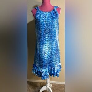 R&K Blue and White sleeveless Dress